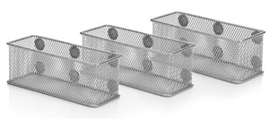 Picture of Magnetic Wire Mesh Organizer Baskets - Set of 3 - Silver